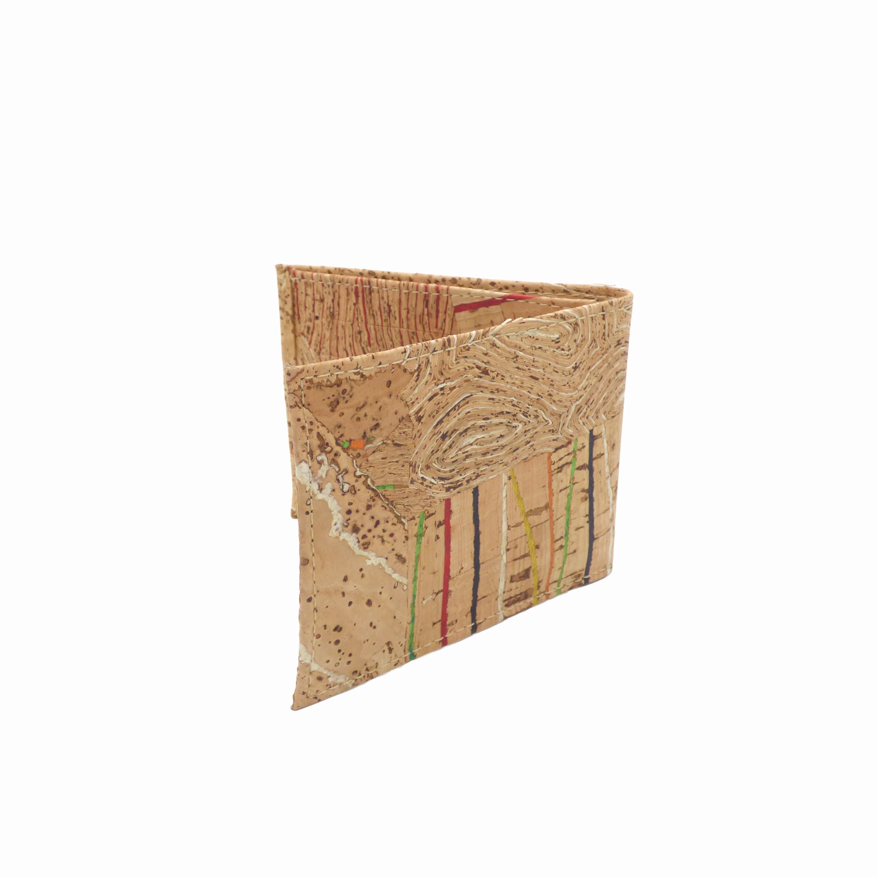 Détail texture liège portugais — portefeuille homme Cork Design compact