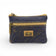 Porte-monnaie double zip en liège bleu marine embossé — Montado, zips beige, laiton, Portugal