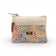 Porte-monnaie double zip en liège imprimé terrazzo multicolore — Montado, zips laiton, Portugal