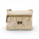 Porte-monnaie double zip en liège crème motif arabesque — Montado, zips beige, laiton, Portugal