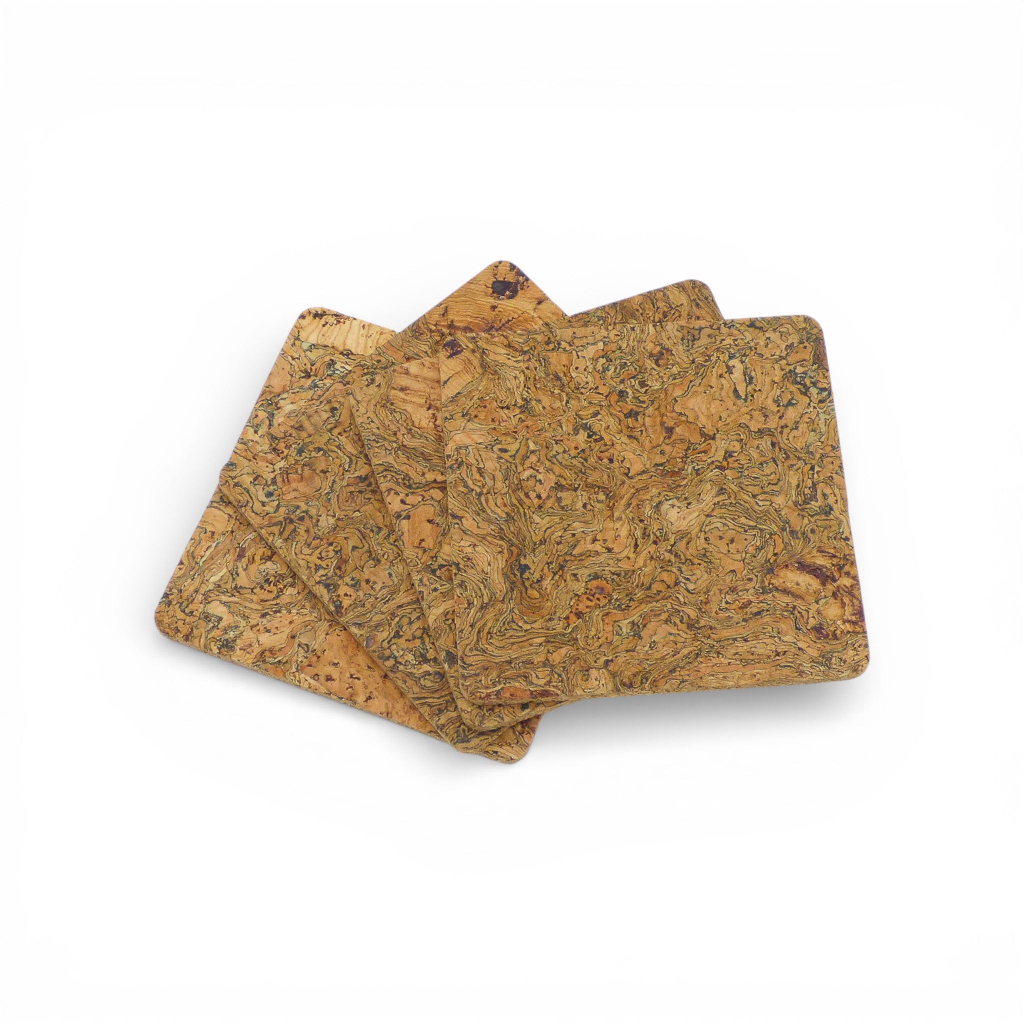 Dessous de verre carrés liège Viking — protection tasses verres artisanat
