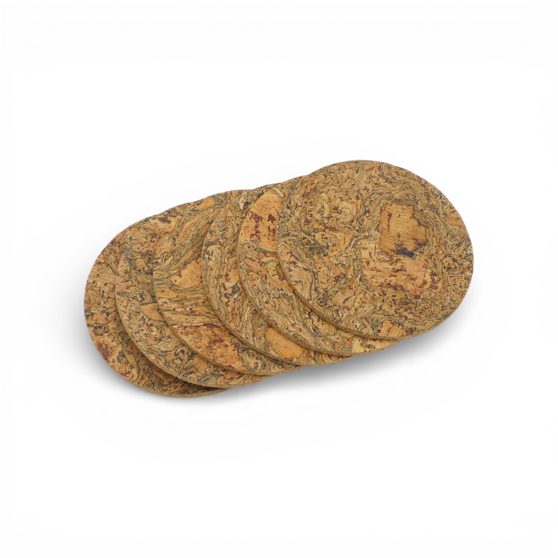 Cork coasters by Home & Liège, featuring a natural texture and round shape, ideal for protecting surfaces.