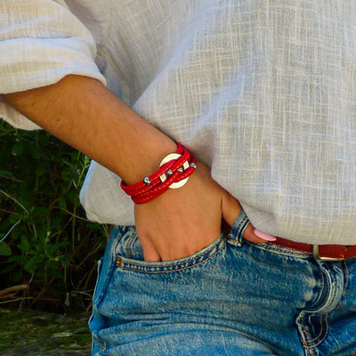 Bracelet multi-rangs médaillon en liège du Portugal — Cork Colors femme