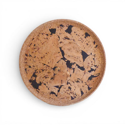 Plateau rond effet marbre en liège du Portugal — Viking apéro art de la table