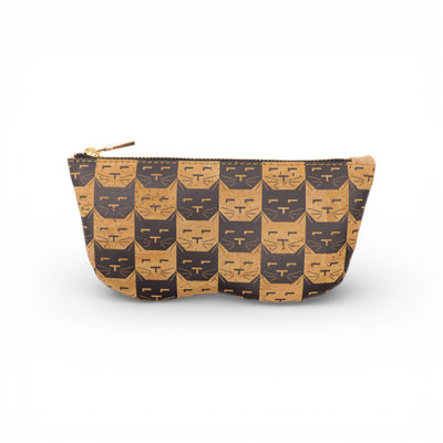 Étui à lunettes souple Artipel en liège naturel, imprimé petit chat noir.