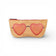 Étui à lunettes en liège imprimé lunettes cœur roses, zip rouge — Artipel, Portugal