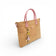 Sac modulable en liège naturel, anses roses — Artipel, vue trois-quarts, bijou poupée doré, Portugal