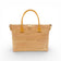 Sac convertible en liège naturel, anses jaune moutarde — Artipel, vue de face, bandoulière, zip doré, Portugal