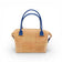 Petit sac modulable en liège naturel vue de face — Artipel, anses bleues, zip doré, Portugal