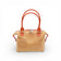 Sac tonneau en liège naturel uni anses orange — Artipel, forme bowling zippée, Portugal