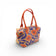 Sac tonneau en liège imprimé coquelicots orange et violet, trois-quarts — Artipel, Portugal