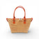 Sac trapèze en liège naturel uni anses orange — Artipel, anse bandoulière, zip, Portugal