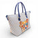Trois-quarts d'un sac en liège motif losange bleu, chien à lunettes — Artipel, Portugal