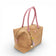 Sac boston en liège naturel trois-quarts, anses rose poudré — Artipel, breloque poupée, Portugal