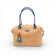 Sac modulable en liège naturel en forme bowling — Artipel, anses bleues, breloque poupée, Portugal