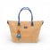 Sac modulable en liège naturel en cabas évasé — Artipel, anses bleues, breloque poupée, Portugal