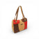 Sac cabas Odemira en liège patchwork rouge et brun — Elenco, anses cuir, Portugal