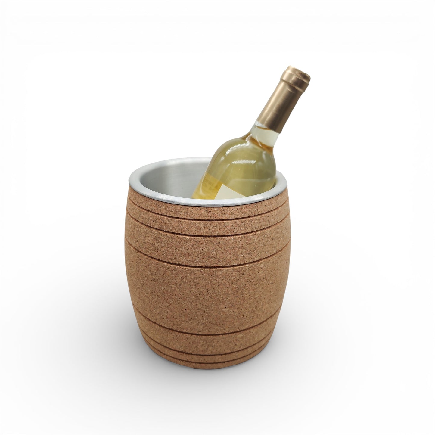 Seau à bouteille et glaçons "Baril" en liège naturel, design élégant pour servir boissons, marque Viking.