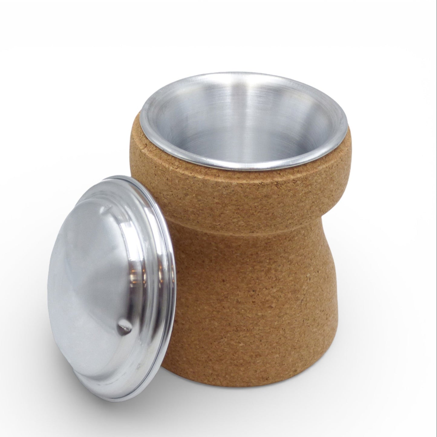 Viking Champagne bottle cooler with natural cork lid, perfect for ice and table art.