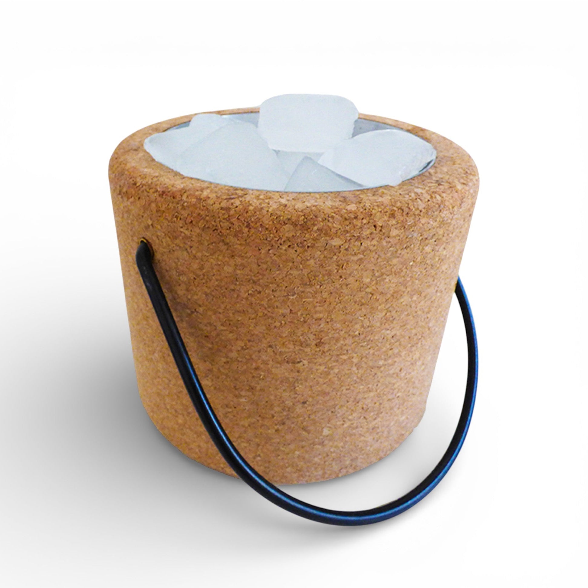 Seau à glaçons en liège naturel de Viking, élégant et fonctionnel, idéal pour le service de boissons.
