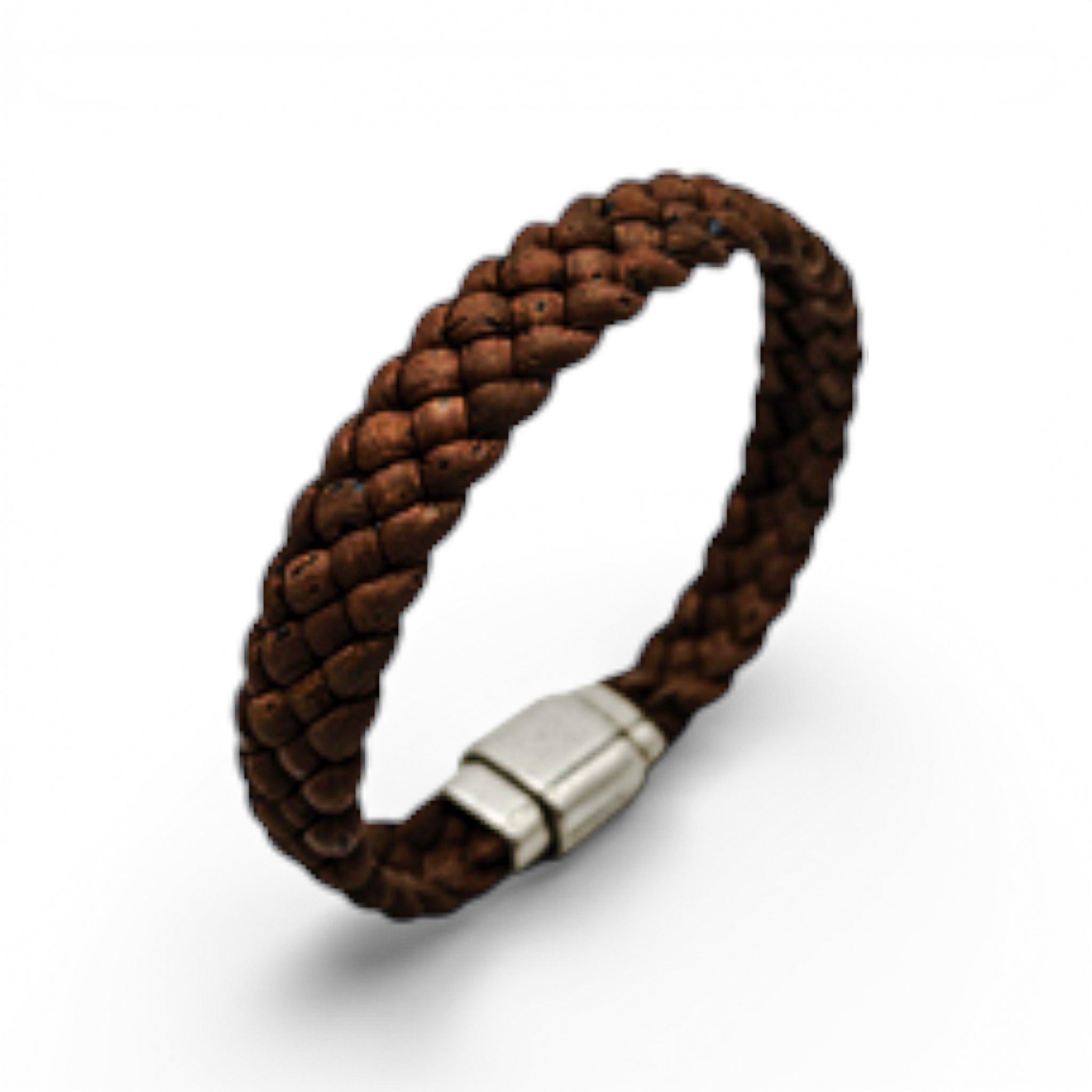 Artipel men's cork bracelet with brown textured cord, featuring a braided design for a stylish, eco-friendly accessory.