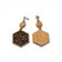Boucles d'oreilles hexagone noir en liège, recto et verso — Artipel, Portugal
