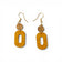 Boucles d'oreilles ovale en liège jaune moutarde, alternative vegan légère et écoresponsable
