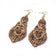Boucles d'oreilles goutte en liège, dentelle de rosaces ajourées — Artipel, crochets dorés, Portugal