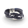 Bracelet multi-rangs en liège bleu marine — Cork Colors, médaillon argenté, surpiqûre blanche, Portugal