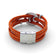 Bracelet multi-rangs en liège orange — Cork Colors, médaillon central argent, Portugal