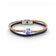 Bracelet duo en liège bleu et naturel, perle céramique à fleurs bleues — Cork Colors, Portugal