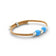 Cork Colors Fin Perlé bracelet featuring blue cork and silver clasp, showcasing a delicate and elegant design.