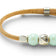 Cork Colors bracelet jonc fin perlé in cyan, featuring silver clasp and delicate bead detailing.