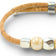 Delicate Cork Colors bracelet featuring a fin design with natural cork and silver bead clasp.