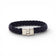 Black braided vegan leather bracelet for men by Artipel, showcasing a stylish and modern design.