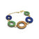 Bracelet unique liège bleu, vert clair et marron doré, cadeau original femme
