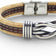 Bicolor men's bracelet featuring a steel knot design, made from natural cork by Cork Colors.
