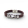 Men's steel knot bracelet in dark brown cork by Cork Colors, showcasing a stylish marine design.