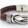 Dark brown steel knot bracelet for men by Cork Colors, featuring a unique cork and marine design detail.