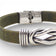 Men's steel knot bracelet in green khaki from Cork Colors, featuring a stylish cork design and marine-inspired details.