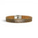 Bracelet liege marron dore ajoure motif geometrique