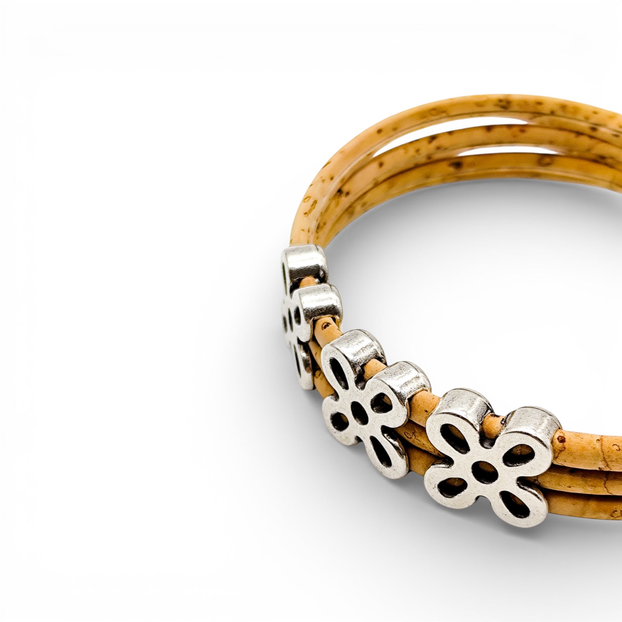 Bracelet vegan et éco-responsable en liège naturel du Portugal : Bracelet Liège Floral - Artipel - Home & Liège