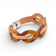 Bracelet entrelacé en liège bordeaux et orange — Cork Colors, fermoir métal blanchi, Portugal