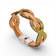 Bracelet tressé plat en liège naturel et vert olive — Cork Colors, fermoir métal blanchi, Portugal