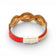 Dos d'un bracelet entrelacé en liège rouge et naturel — Cork Colors, fermoir métal blanchi, Portugal