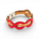Bracelet entrelacé en liège rouge et naturel — Cork Colors, fermoir métal blanchi, Portugal