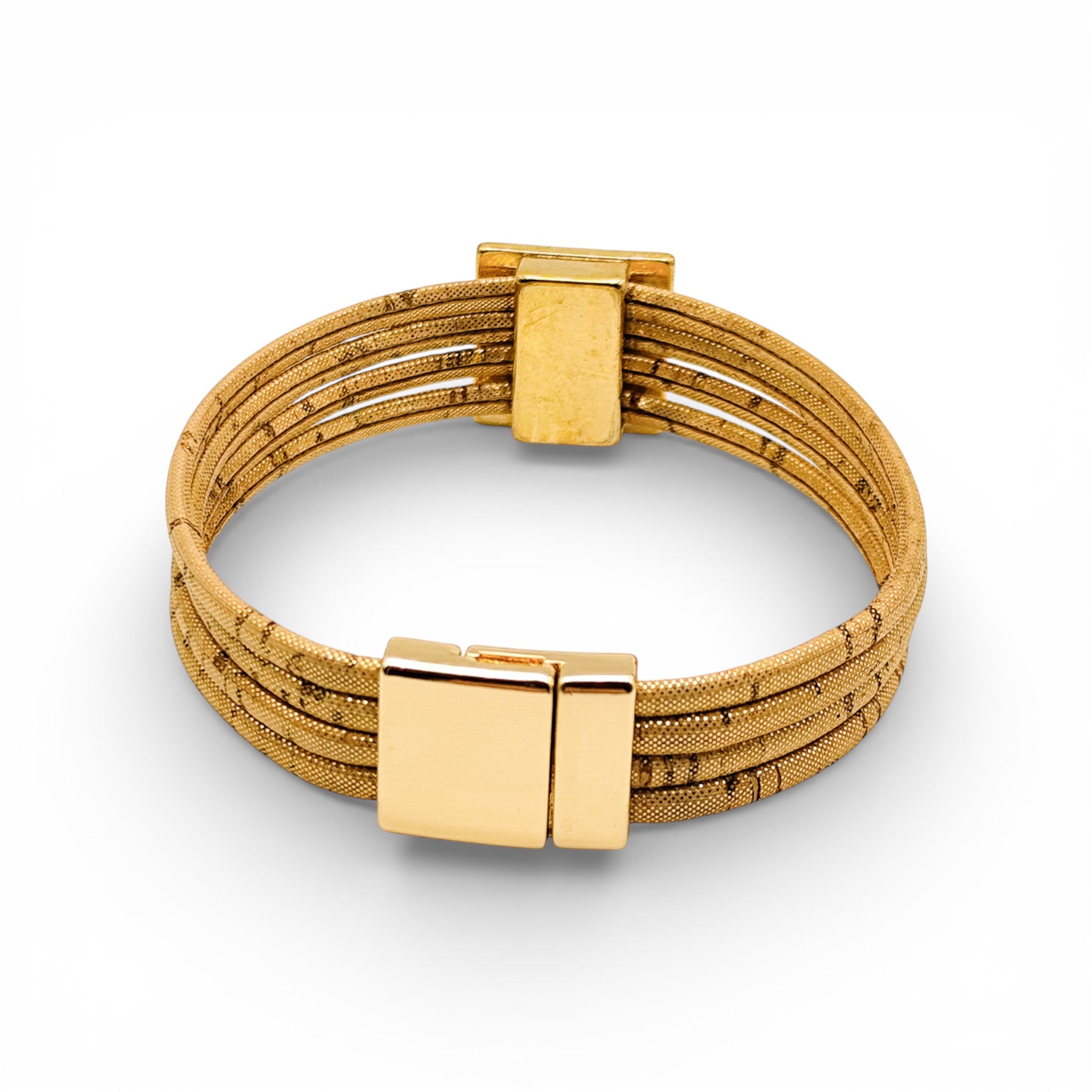 Bracelet vegan et éco-responsable en liège naturel du Portugal : Bracelet Multi-Rangs Rio Do Brazil - Artipel - Home & Liège