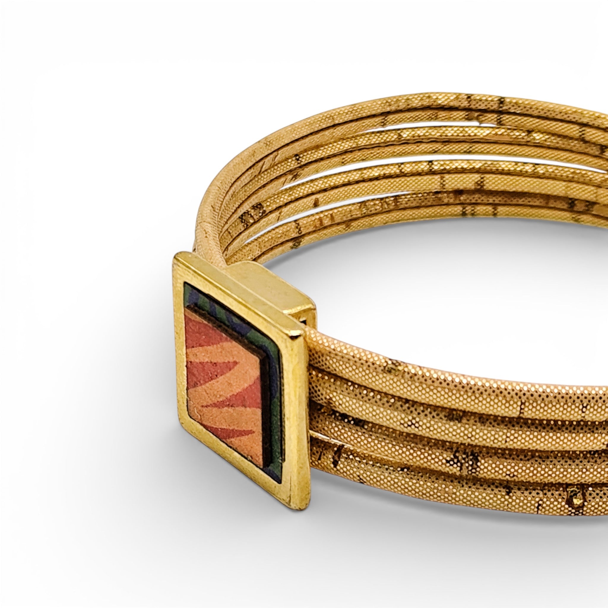 Bracelet vegan et éco-responsable en liège naturel du Portugal : Bracelet Multi-Rangs Rio Do Brazil - Artipel - Home & Liège