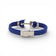 Bracelet liège bleu roi homme, fermoir boucle acier visible — Cork Colors ancre marine, Portugal