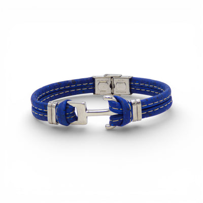 Bracelet Homme Ancre Marine - vue de face - liège Portugal